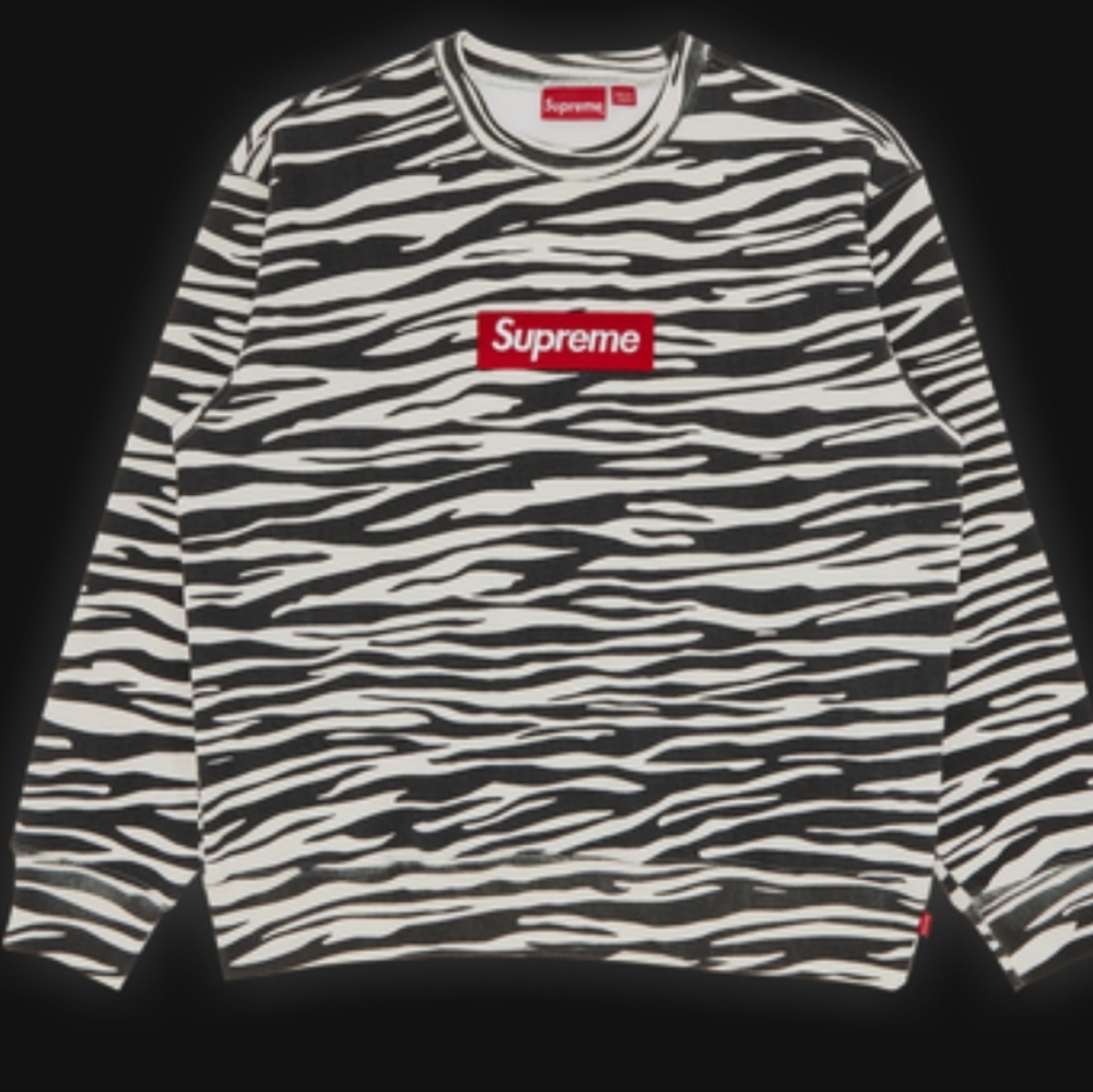 Supreme Box Logo Zebra sweatshirt sz L